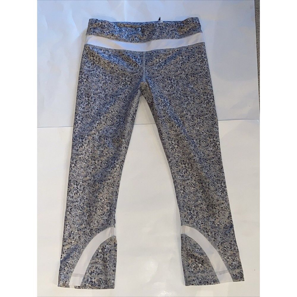 Lululemon High Stretch 22" Crop Leggings White‎ Patterned Women's 4